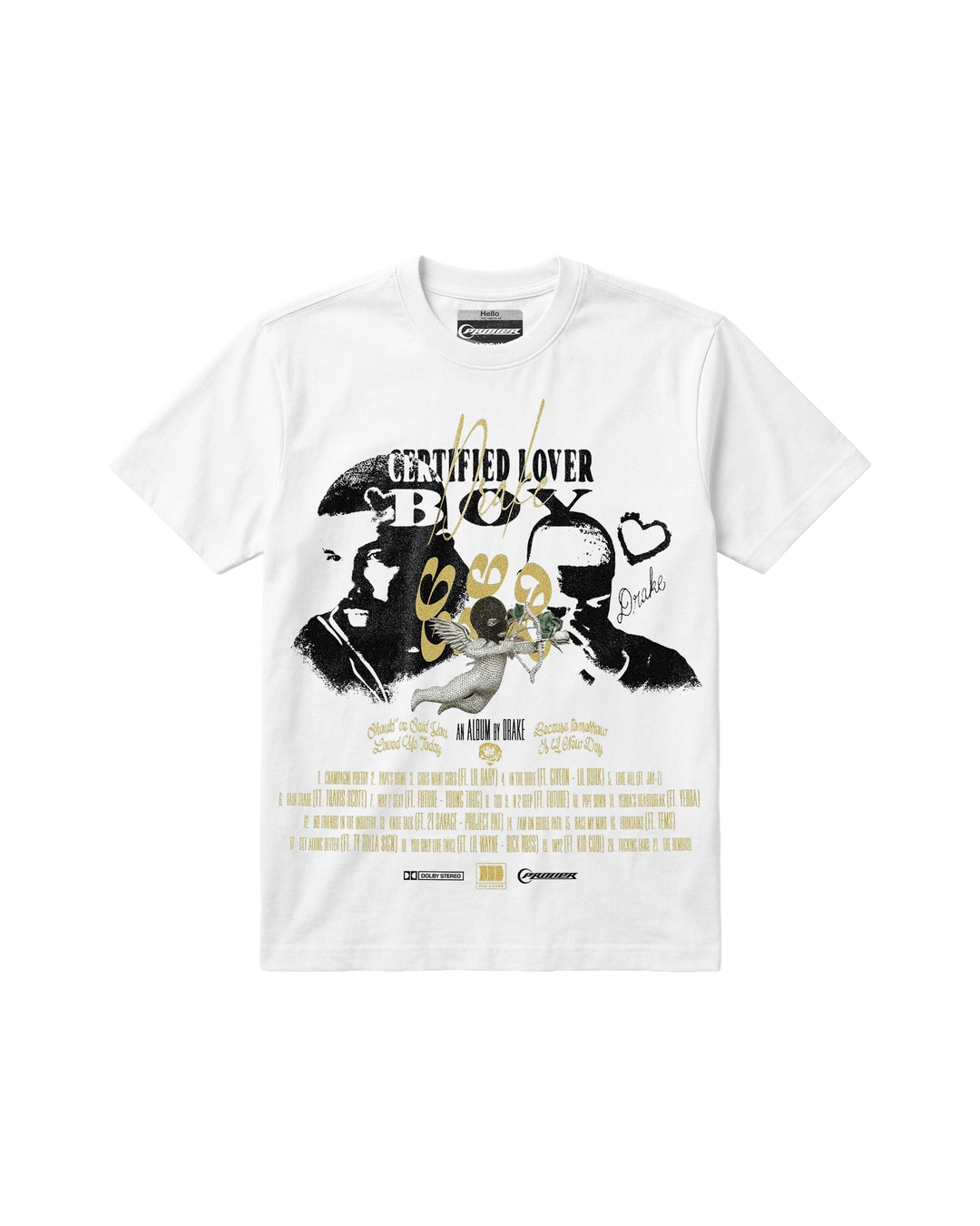 Drake Certified Lover Boy White Tee (FIT NORMAL)