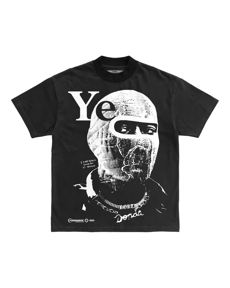 Ye Mask Monochrome Black Tee